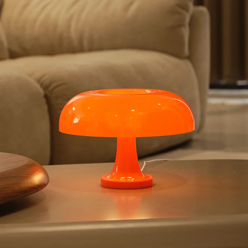 Classic Mushroom Table Lamp Modern Bauhaus Art Table Lamp Bedroom Bedside Lamp Danish Designer Orange Decorative Table Lamp - Image 3