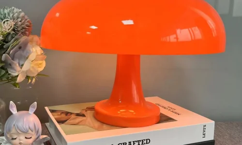 Classic Mushroom Table Lamp Modern Bauhaus Art Table Lamp Bedroom Bedside Lamp Danish Designer Orange Decorative Table Lamp - Image 4