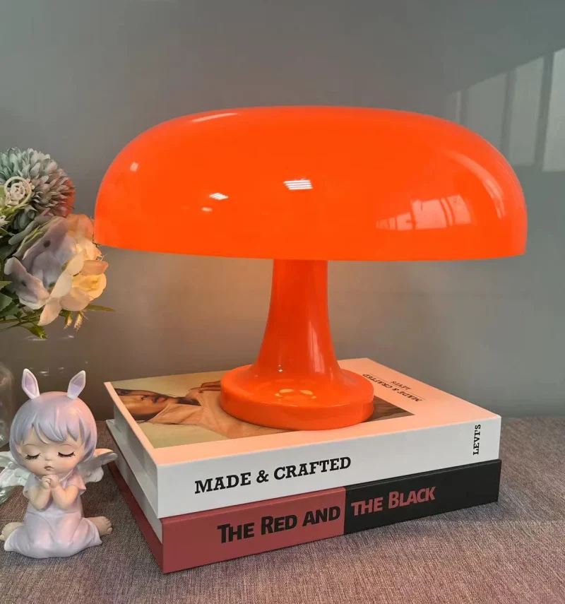 Classic Mushroom Table Lamp Modern Bauhaus Art Table Lamp Bedroom Bedside Lamp Danish Designer Orange Decorative Table Lamp - Image 6
