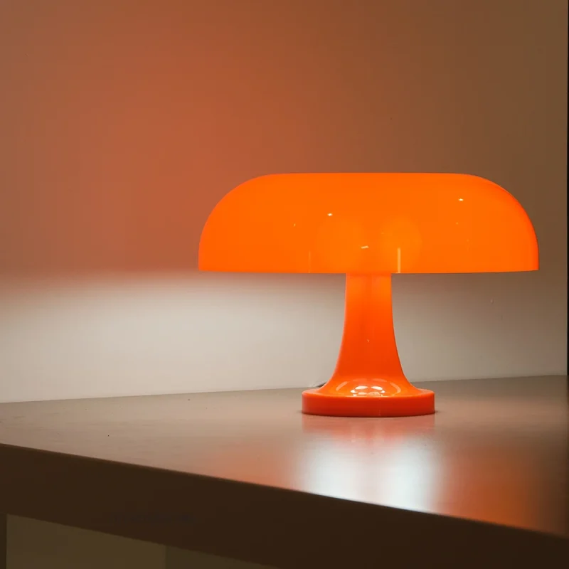 Classic Mushroom Table Lamp Modern Bauhaus Art Table Lamp Bedroom Bedside Lamp Danish Designer Orange Decorative Table Lamp - Image 4