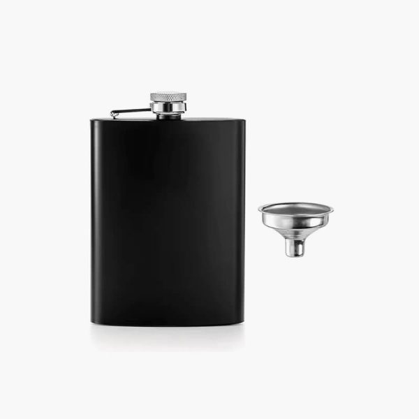 8 10 12 oz Stainless Steel Hip Flask with Funnel Pocket Hip Flask for Liquor Outdoor Wine Bottle Pot Cup Whiskey Hip Flask Black - Image 2
