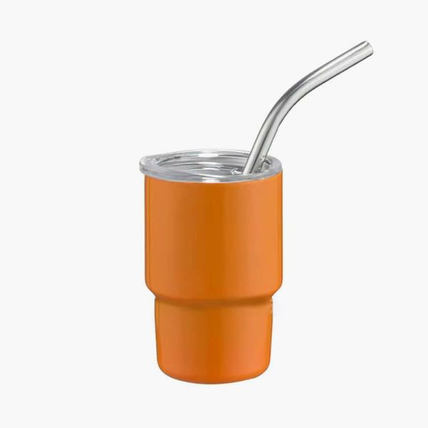 367A 2oz Drinking Cups Stainless Steel Tumbler Car Cup with Straw & Lid Portable Coffee Cup Double Wall Insulated Travel Mug - Image 4