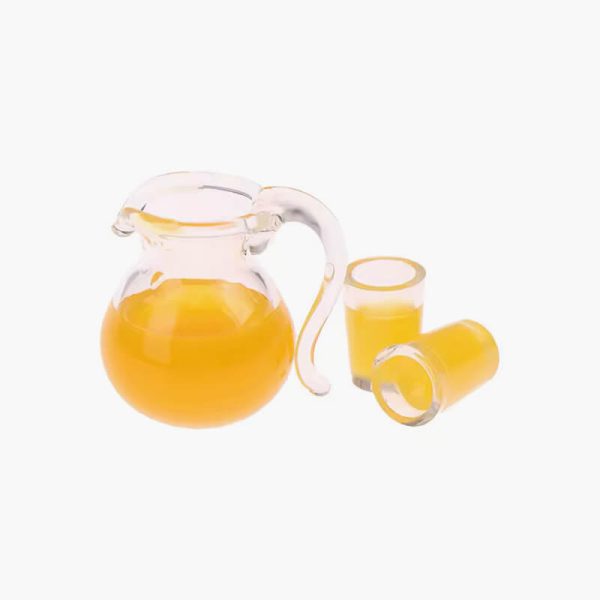 3Pcsset 112 Dollhouse Miniature Food Drink Cup Orange Juice Jug Model Kitchen Decoration For Doll House Kids Toys Gift - Image 2