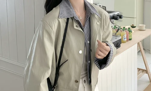 假两件拼接工装短外套女春2025新款学院风设计感小众流行上衣爆款