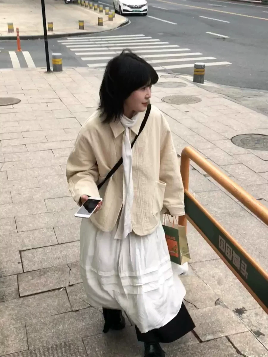 Japanese retro texture short windbreaker jacket for women 2025 spring and autumn new small loose casual jacket top - Image 5