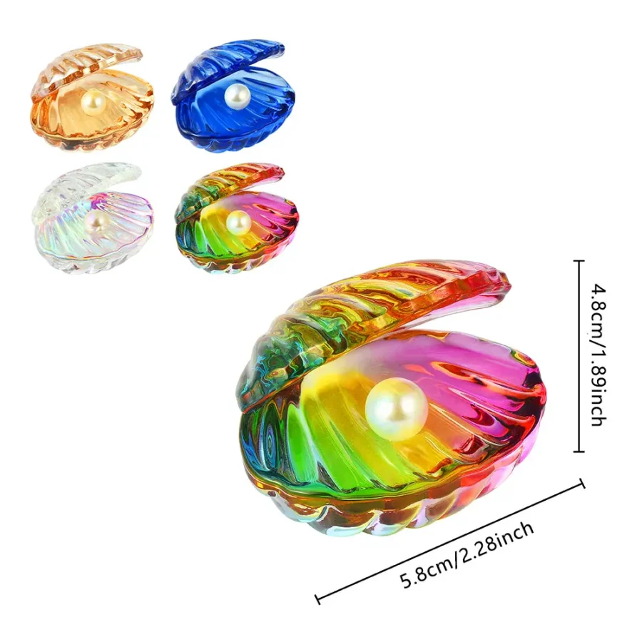 1 pc Crystal Seashell Figurine with Pearl Decoration Crystal Seashell Gift for Women Mother Glass Seashell Figurine Collectible - Image 5