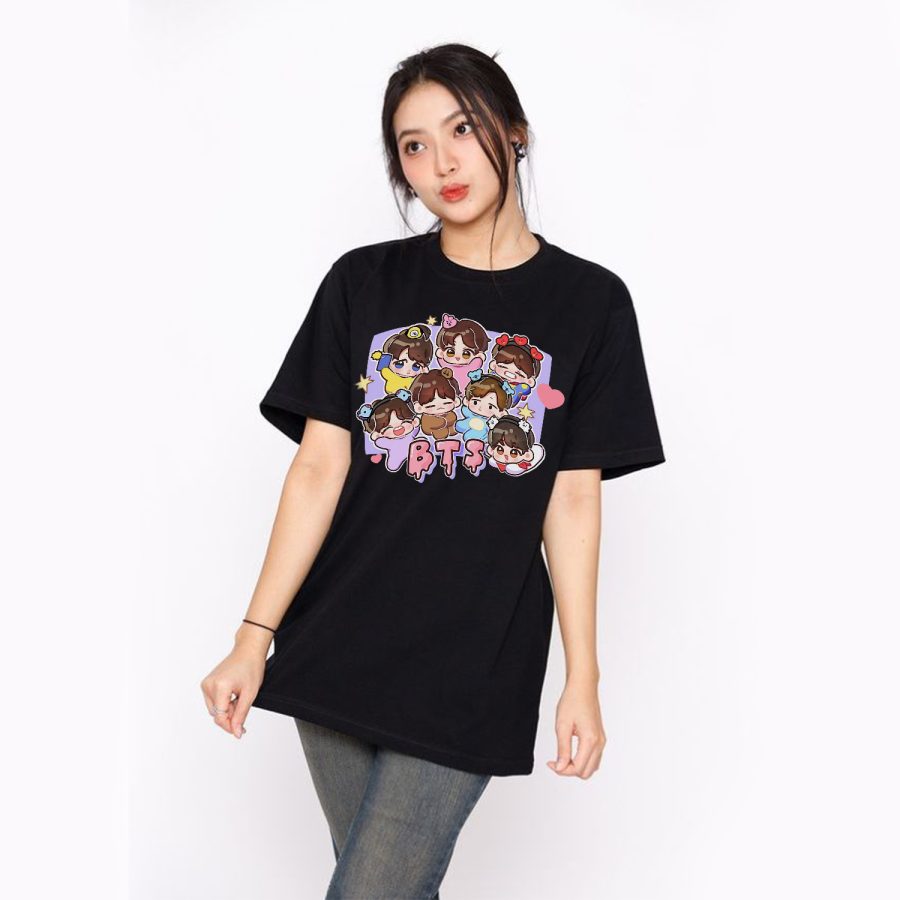 Áo Phông BTS Chibi Dễ Thương, Áo Thun Cotton 100% Mềm Mại - Image 4