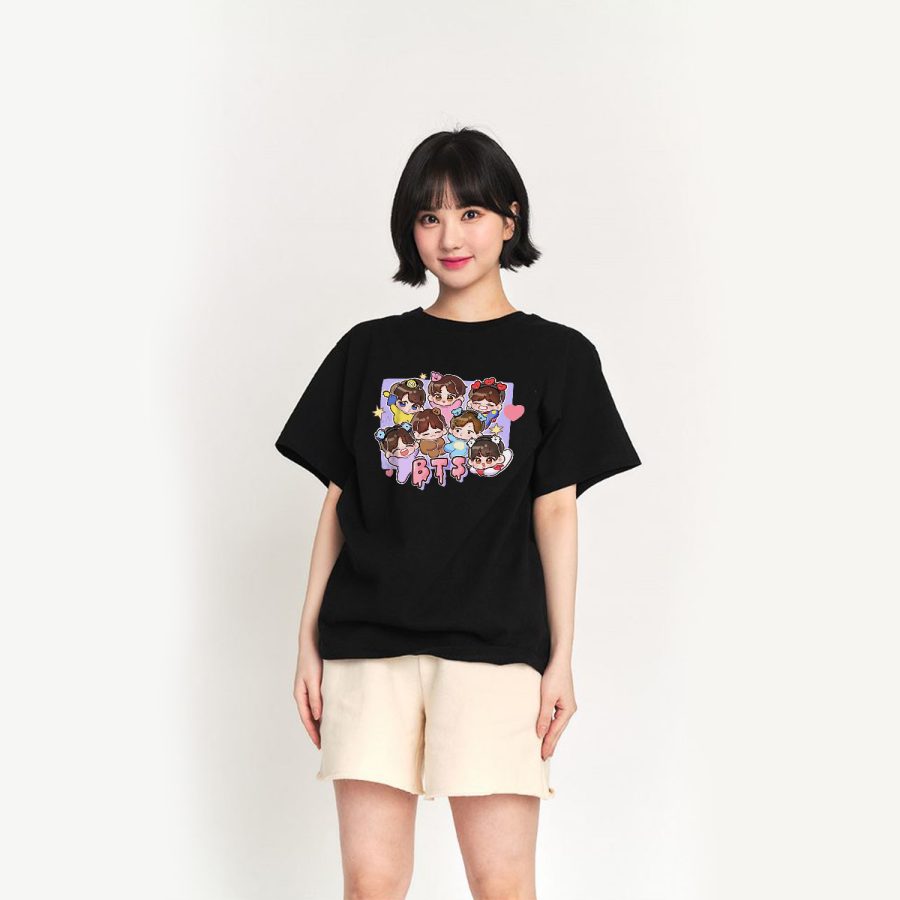 Áo Phông BTS Chibi Dễ Thương, Áo Thun Cotton 100% Mềm Mại - Image 6