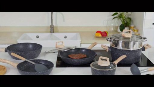 12/5 POTS And Pans Set, Non-stick Cookware Set, Induction Cookware Non-stick Granite Cooking Set, Including Frying Pan, Pan, Steamer, Silicone Spatula And Tongs, Father'S Day Gifts - Image 10
