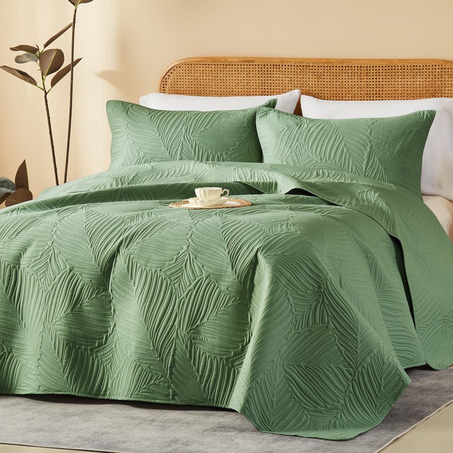 3pcs Quilt Set Bedspreads - Soft Cool & Refreshing Summer Quilt Lightweight Microfiber Bedspread - Modern Style Coin Pattern Coverlet For All Seasons - Gifts For The Family (1 Quilt, 1 Or 2 Pillow Shams) - Image 24