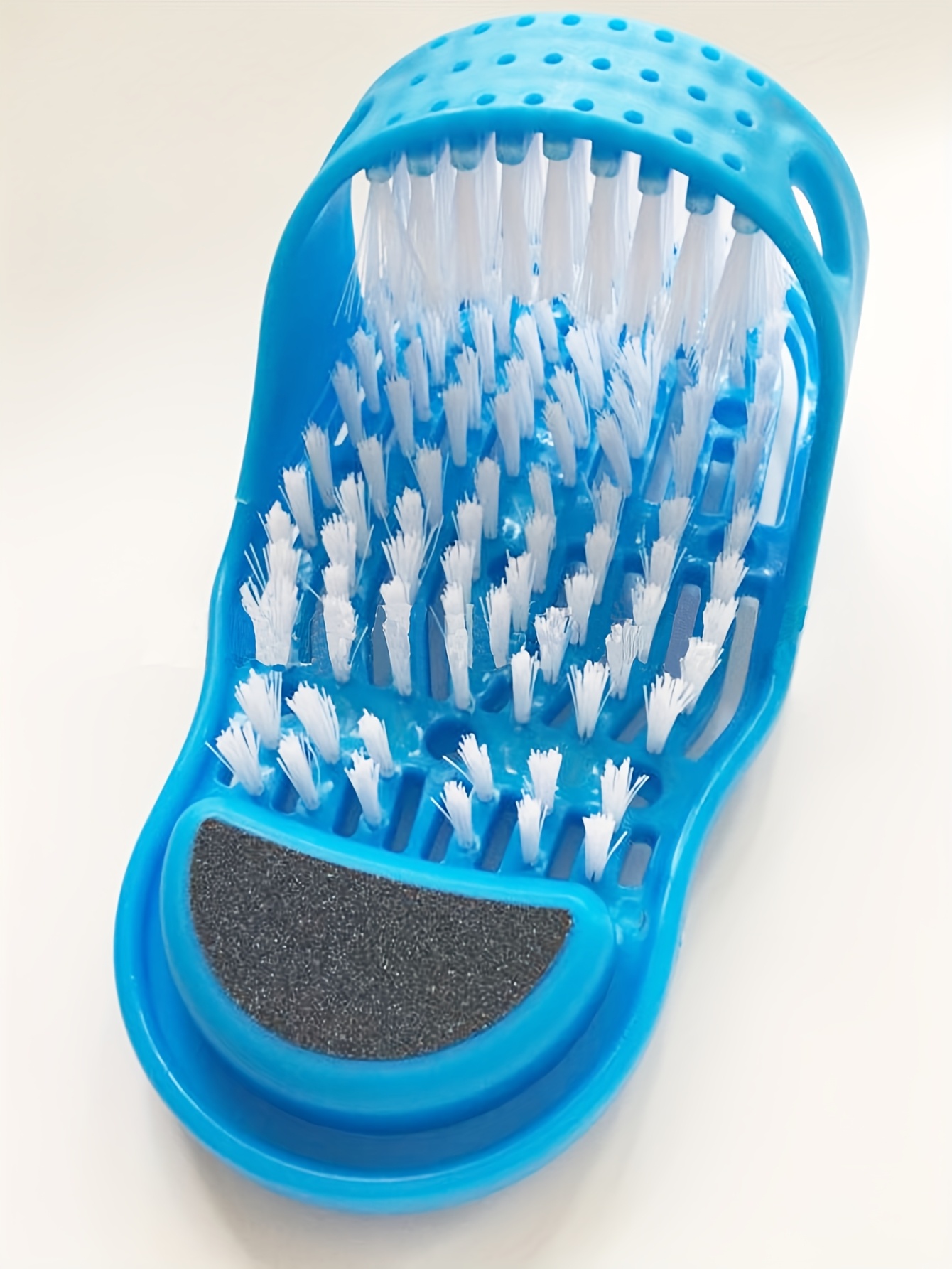 Exfoliating Foot Scrubber 1pc - Plastic Foot Wash Brush with Polyester Bristles - Shower Floor Dead Skin Remover and Massage Cleaner with Suction Cup
