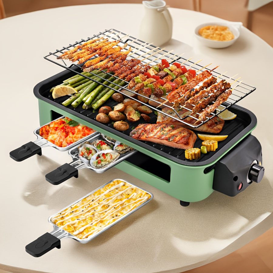 [Smokeless Electric Grill] Smokeless Electric Grill | Indoor Grill with Removable Non-Stick Plate, 1500W, Portable BBQ Grill, Electric Griddle, Dishwasher Safe, Hot Pot - Perfect Gift for Christmas, Kitchen Must Haves, Best Quality Items, Gifts, Gift Ideas, Cooking - Image 11