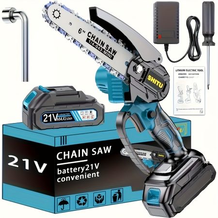 Mini Cordless Chainsaw - Lightweight, Portable, Rechargeable Battery | Safe Trimming for Tree Branches, Courtyard, Household, Garden, Gifts for Men