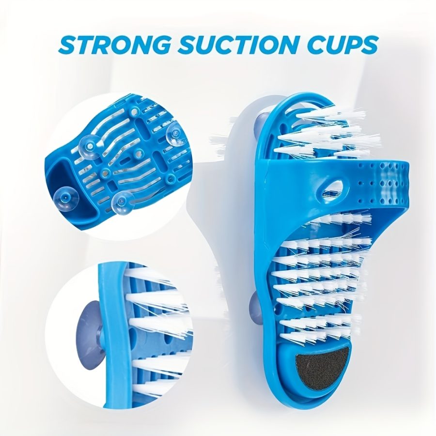 Exfoliating Foot Scrubber 1pc - Plastic Foot Wash Brush with Polyester Bristles - Shower Floor Dead Skin Remover and Massage Cleaner with Suction Cup - Image 3