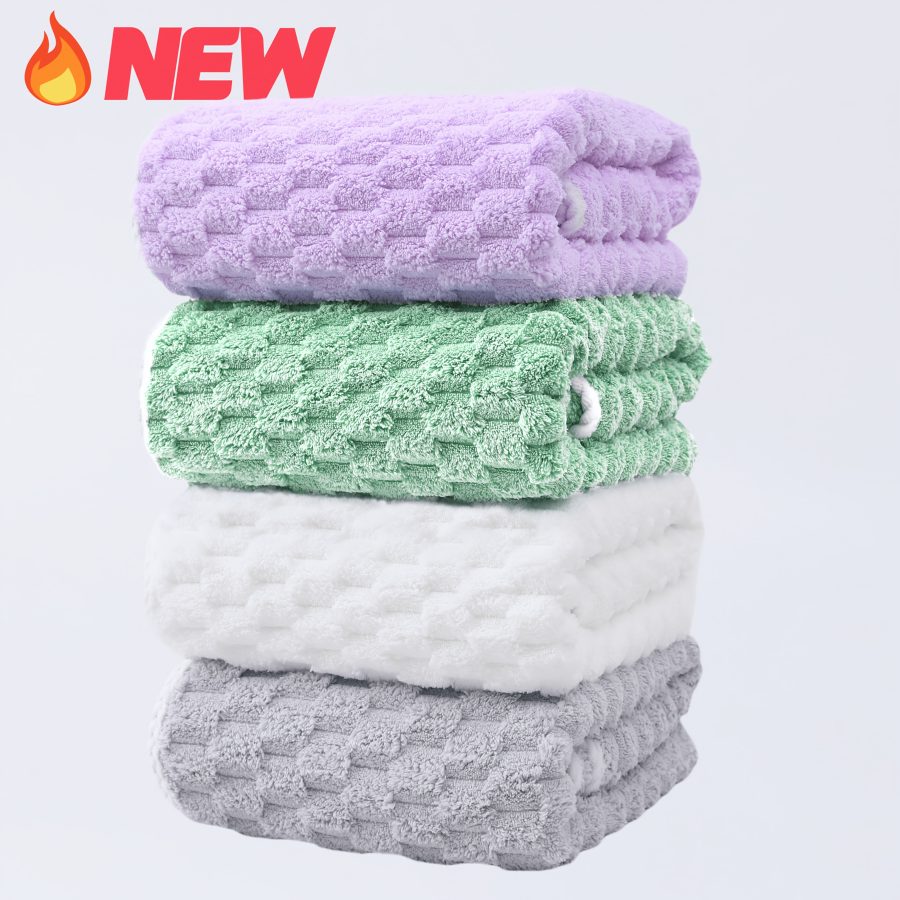 Pack Of 4 Waffled Super Soft Bath Towels - Super Absorbent Quick-Drying Microfiber Towels for Adults - 80% Polyester, 20% Polyamide - Suitable for Spa, Fitness, Travel & Everyday Use - Perfect Gift for Home & Gym - Image 16