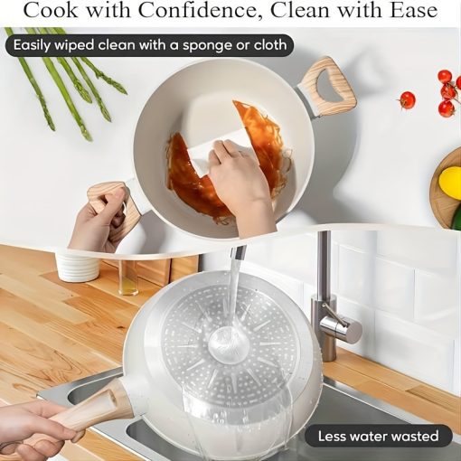 12/5 POTS And Pans Set, Non-stick Cookware Set, Induction Cookware Non-stick Granite Cooking Set, Including Frying Pan, Pan, Steamer, Silicone Spatula And Tongs, Father'S Day Gifts - Image 9