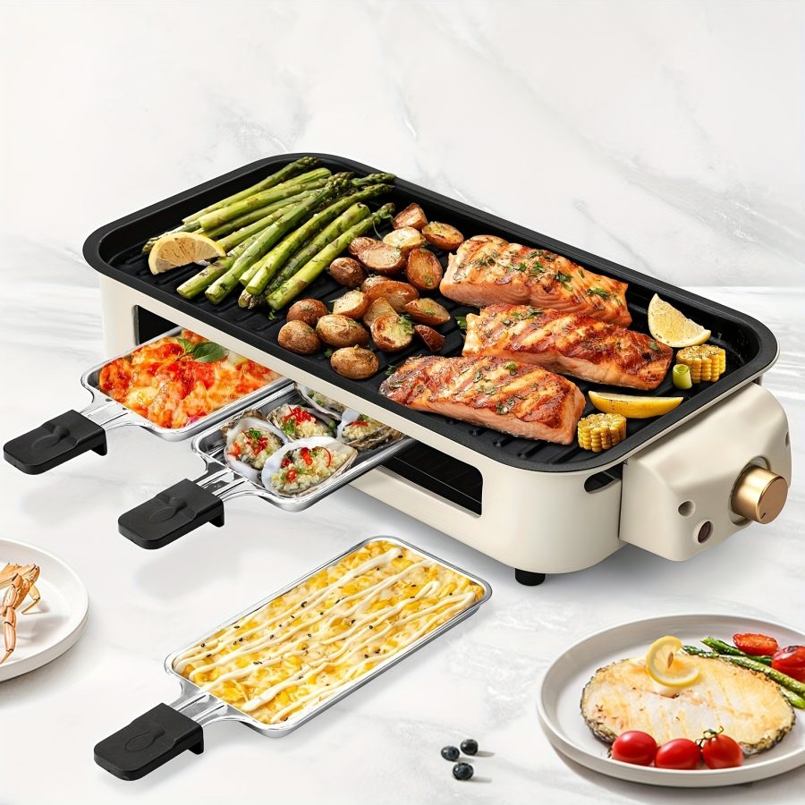 [Smokeless Electric Grill] Smokeless Electric Grill | Indoor Grill with Removable Non-Stick Plate, 1500W, Portable BBQ Grill, Electric Griddle, Dishwasher Safe, Hot Pot - Perfect Gift for Christmas, Kitchen Must Haves, Best Quality Items, Gifts, Gift Ideas, Cooking - Image 8