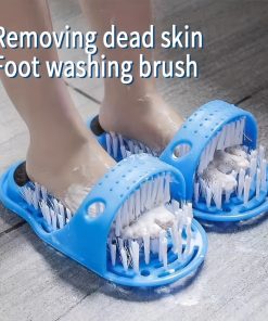 Exfoliating Foot Scrubber 1pc - Plastic Foot Wash Brush with Polyester Bristles - Shower Floor Dead Skin Remover and Massage Cleaner with Suction Cup