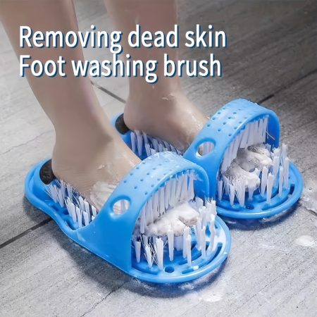 Exfoliating Foot Scrubber 1pc - Plastic Foot Wash Brush with Polyester Bristles - Shower Floor Dead Skin Remover and Massage Cleaner with Suction Cup