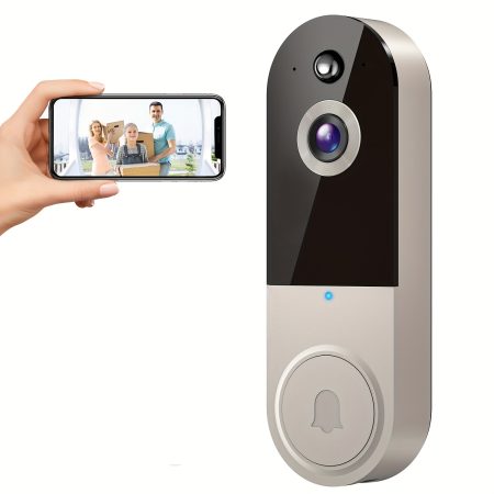 Smart Doorbell Camera with AI-Powered Human Detection, 1080P HD Video, Two-Way Talk, Night Vision, Wireless Wi-Fi, Cloud Storage (Sold Separately), Battery-Powered with 5200mAh Long-Lasting Battery, Indoor/Outdoor Security Camera with Motion Alerts & Siren Alarm, Easy Installation with Chime Connector Compatibility, USB-Powered with Lithium Battery, Real-Time View & Infrared Night Vision for Enhanced Security