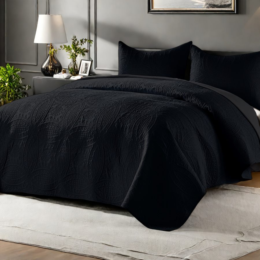 3pcs Quilt Set Bedspreads - Soft Cool & Refreshing Summer Quilt Lightweight Microfiber Bedspread - Modern Style Coin Pattern Coverlet For All Seasons - Gifts For The Family (1 Quilt, 1 Or 2 Pillow Shams) - Image 41