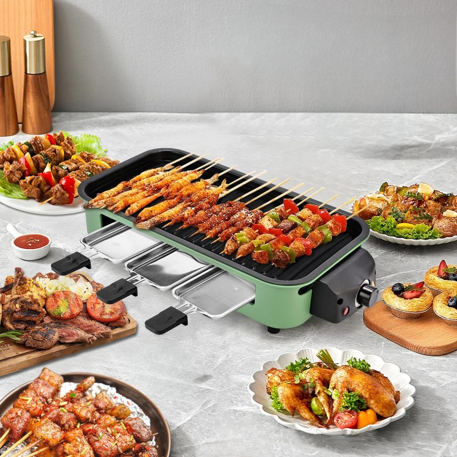 [Smokeless Electric Grill] Smokeless Electric Grill | Indoor Grill with Removable Non-Stick Plate, 1500W, Portable BBQ Grill, Electric Griddle, Dishwasher Safe, Hot Pot - Perfect Gift for Christmas, Kitchen Must Haves, Best Quality Items, Gifts, Gift Ideas, Cooking - Image 10