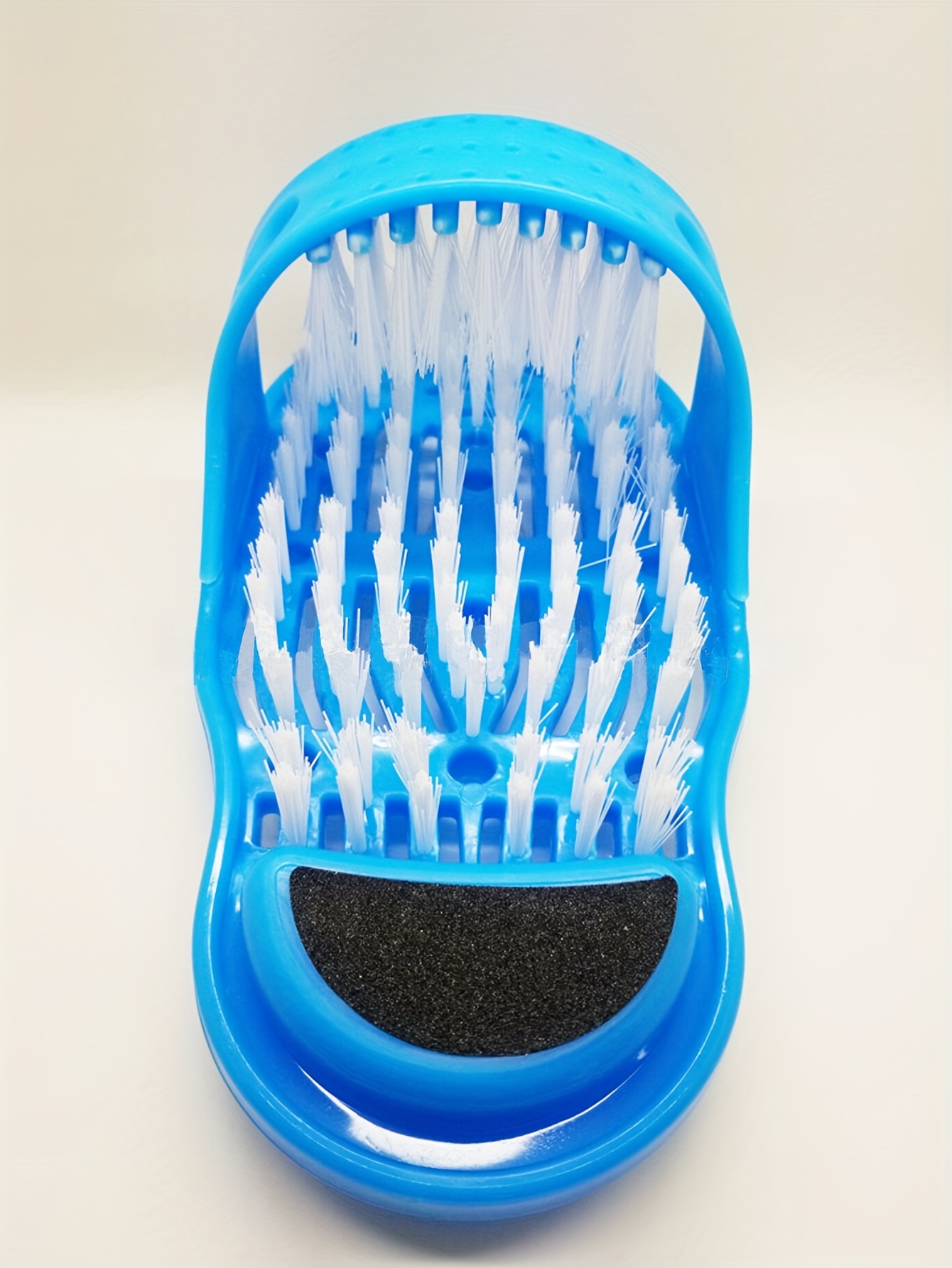 Exfoliating Foot Scrubber 1pc - Plastic Foot Wash Brush with Polyester Bristles - Shower Floor Dead Skin Remover and Massage Cleaner with Suction Cup