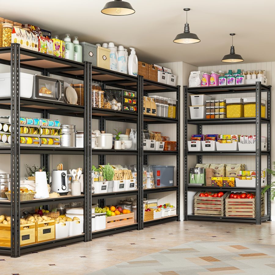 2000LBS Garage Shelving Storage Shelves Heavy Duty Shelving 5 Tier Metal Shelving Units For Garage Shelves 72"H X35.5"W X 15.8"D, Adjustable Metal Shelving Unit For Garage Shelves Utility Rack Shelf For Basement Pantry Closet Shelves, Black, Utility Shelves - Image 4