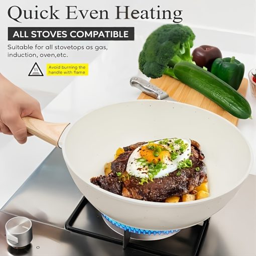 12/5 POTS And Pans Set, Non-stick Cookware Set, Induction Cookware Non-stick Granite Cooking Set, Including Frying Pan, Pan, Steamer, Silicone Spatula And Tongs, Father'S Day Gifts - Image 8