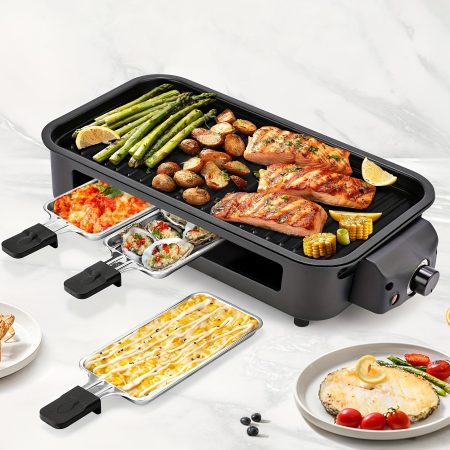 [Smokeless Electric Grill] Smokeless Electric Grill | Indoor Grill with Removable Non-Stick Plate, 1500W, Portable BBQ Grill, Electric Griddle, Dishwasher Safe, Hot Pot - Perfect Gift for Christmas, Kitchen Must Haves, Best Quality Items, Gifts, Gift Ideas, Cooking