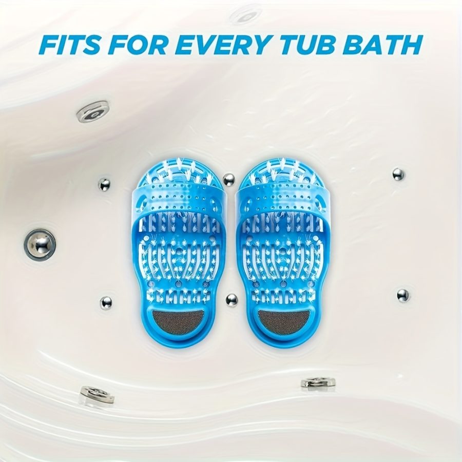 Exfoliating Foot Scrubber 1pc - Plastic Foot Wash Brush with Polyester Bristles - Shower Floor Dead Skin Remover and Massage Cleaner with Suction Cup - Image 4