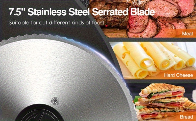 OSTBA Electric Meat Slicer with Child Lock Protection, Removable 7.5