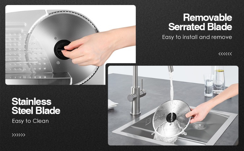 OSTBA Electric Meat Slicer with Child Lock Protection, Removable 7.5