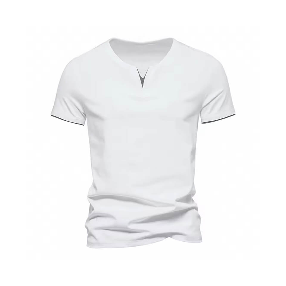 Mens T Shirt Pure Color V Collar Short Sleeved Tops Tees Men T-Shirt Black Tights Man T-Shirts Fitness For Male Clothes - Image 3