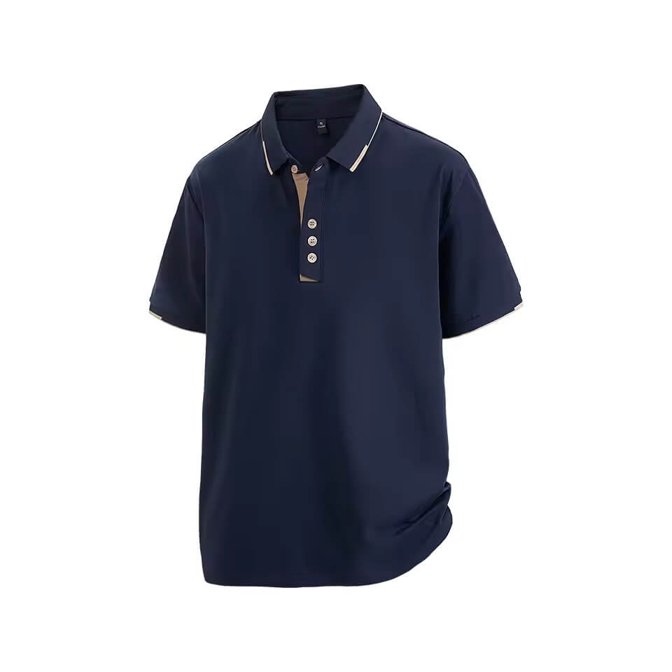 Plus Size 7XL 8XL Summer Elegant T Shirt Men Short Sleeve Turn Down Collar 95% Cotton Soft Solid Color Tops Tee Men T-shirt - Image 2