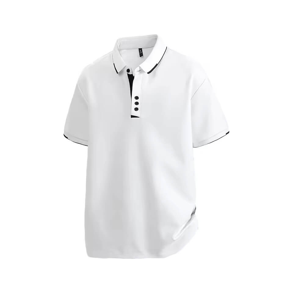 Plus Size 7XL 8XL Summer Elegant T Shirt Men Short Sleeve Turn Down Collar 95% Cotton Soft Solid Color Tops Tee Men T-shirt - Image 3