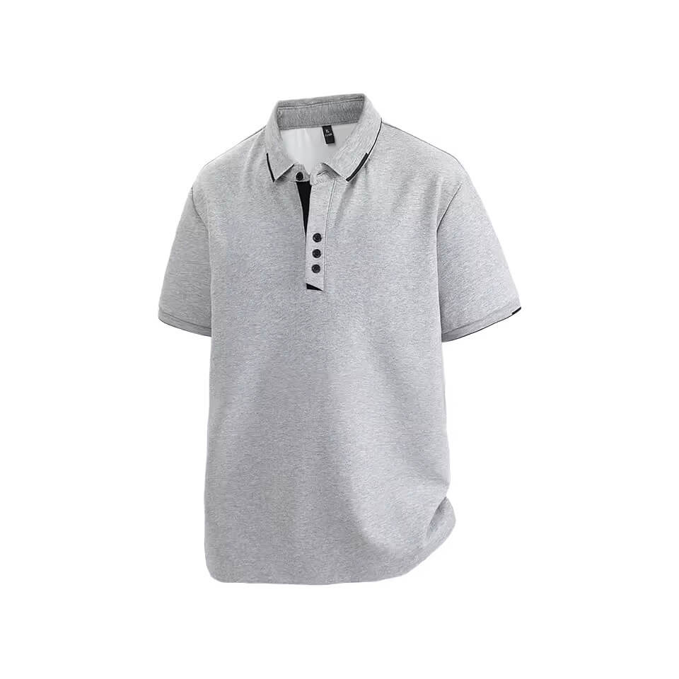 Plus Size 7XL 8XL Summer Elegant T Shirt Men Short Sleeve Turn Down Collar 95% Cotton Soft Solid Color Tops Tee Men T-shirt - Image 4