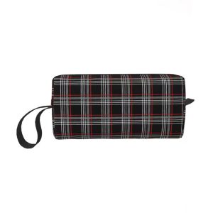 GTI Tartan Makeup Bag Cosmetic Organizer Storage Dopp Kit Toiletry Cosmetic Bag for Women Beauty Travel Pencil Case